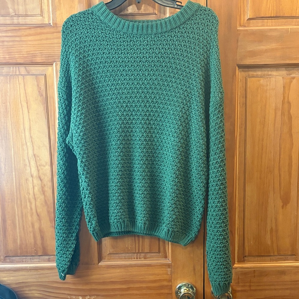 Universal Thread Deep Green Textured Crew Neck Sw… - image 1